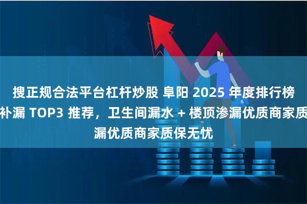 搜正规合法平台杠杆炒股 阜阳 2025 年度排行榜！防水补漏 TOP3 推荐，卫生间漏水 + 楼顶渗漏优质商家质保无忧
